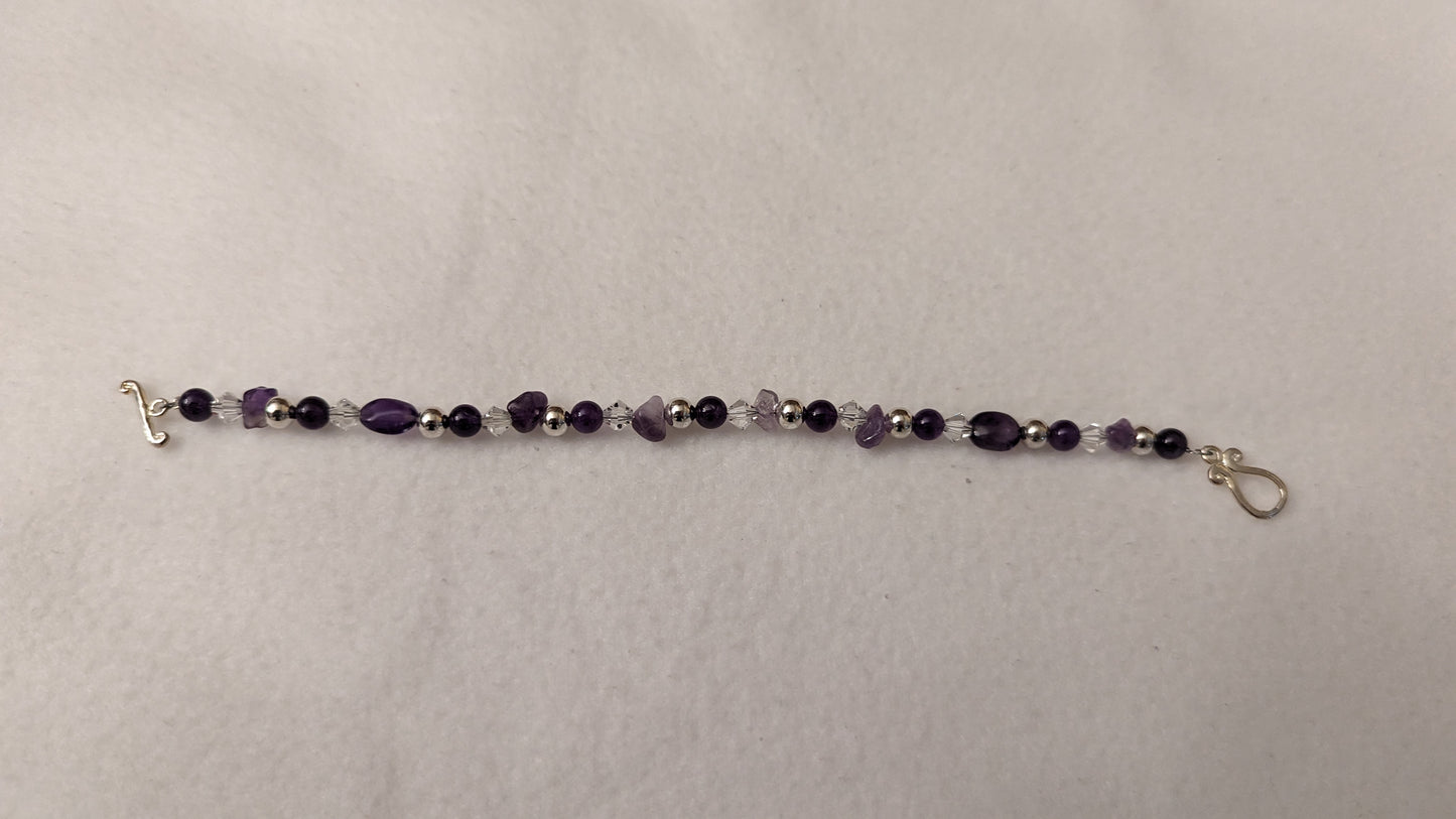 Amethyst & Austrian Crystal Bracelet