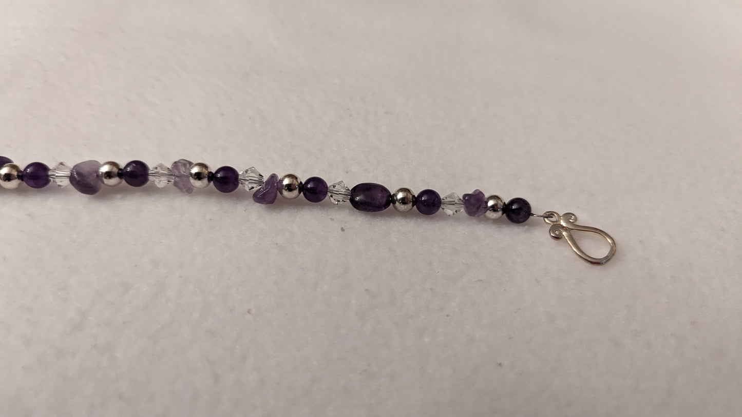 Amethyst & Austrian Crystal Bracelet