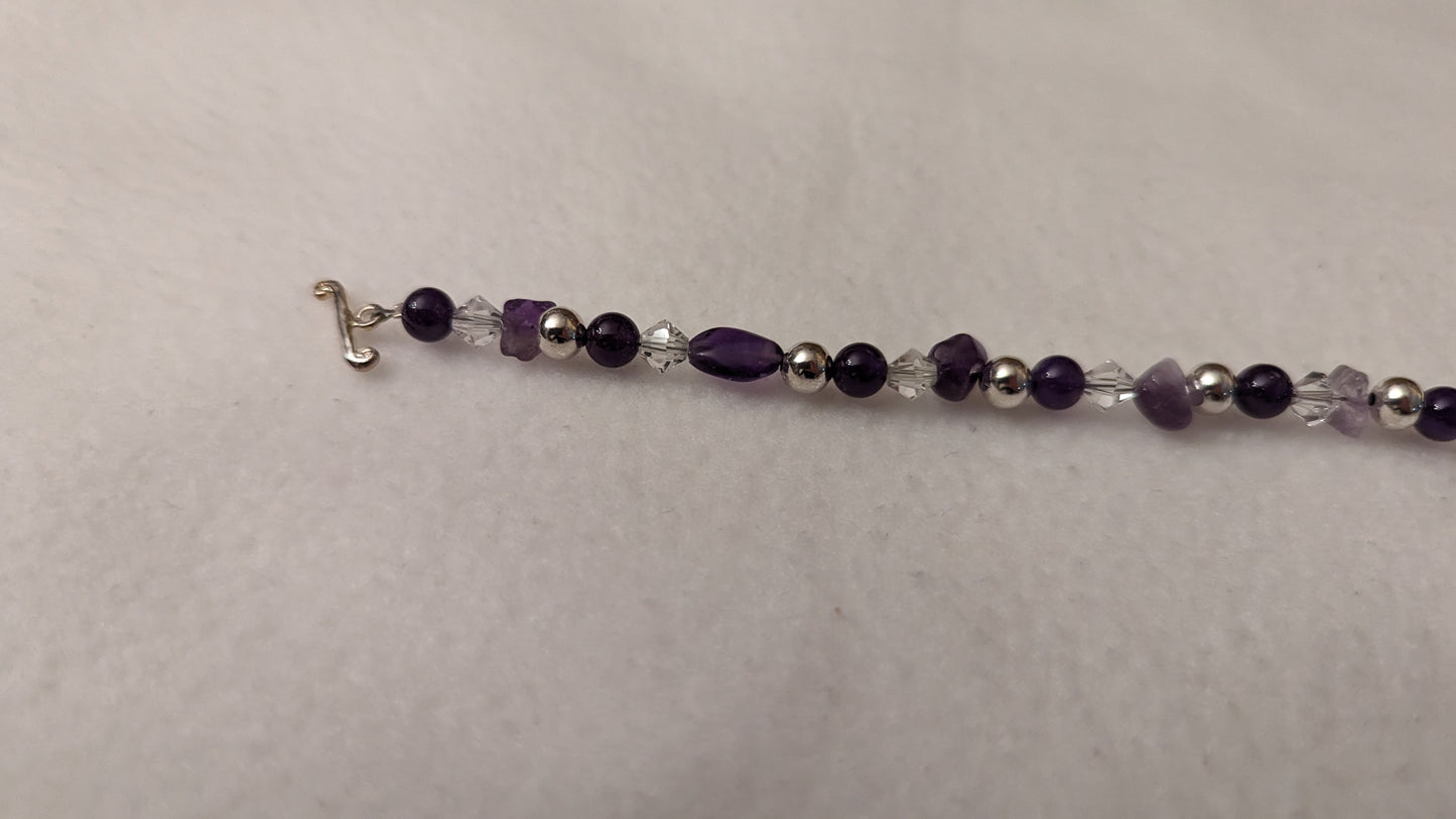 Amethyst & Austrian Crystal Bracelet