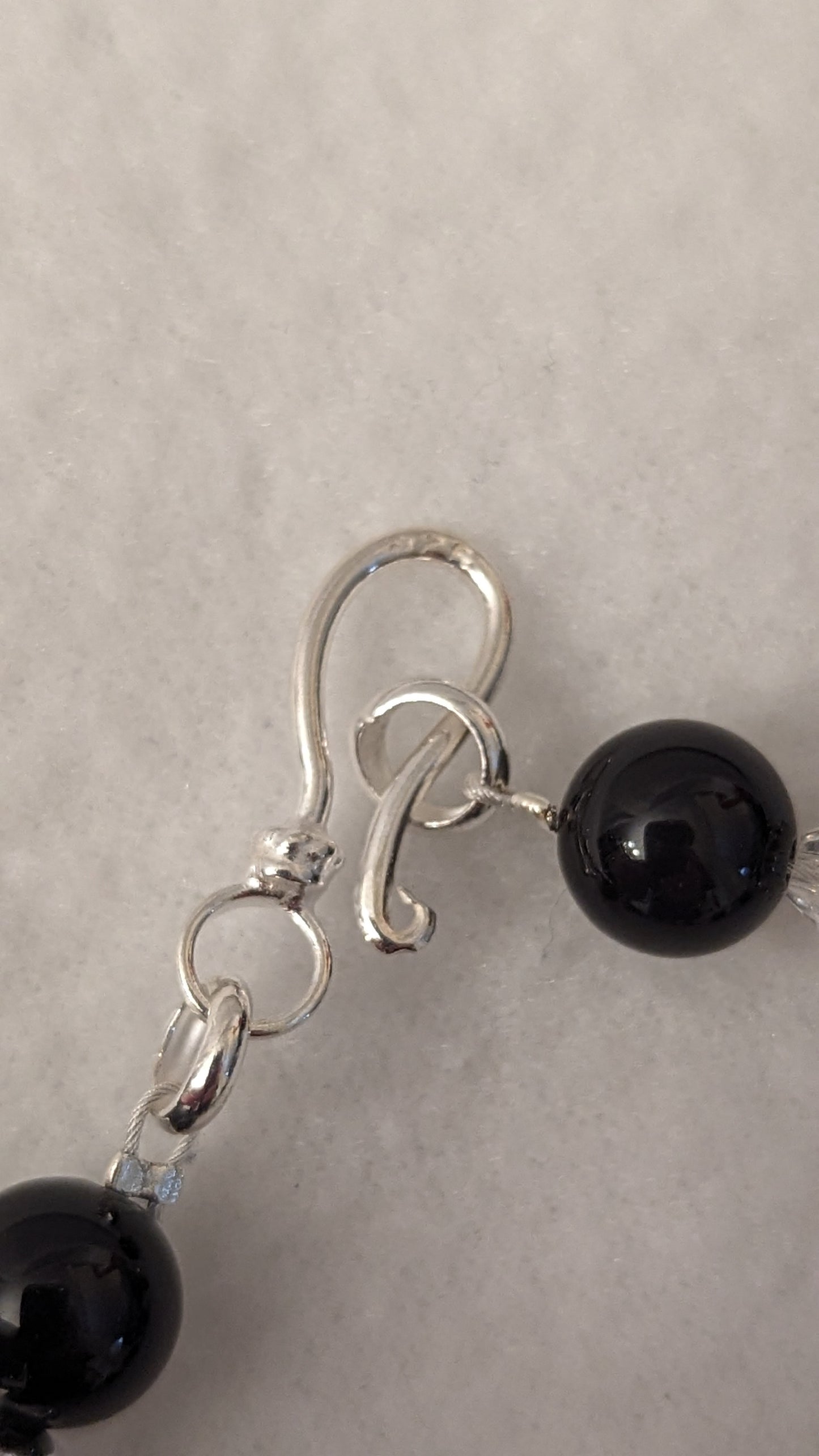 Black Agate and Sterling Silver Necklace