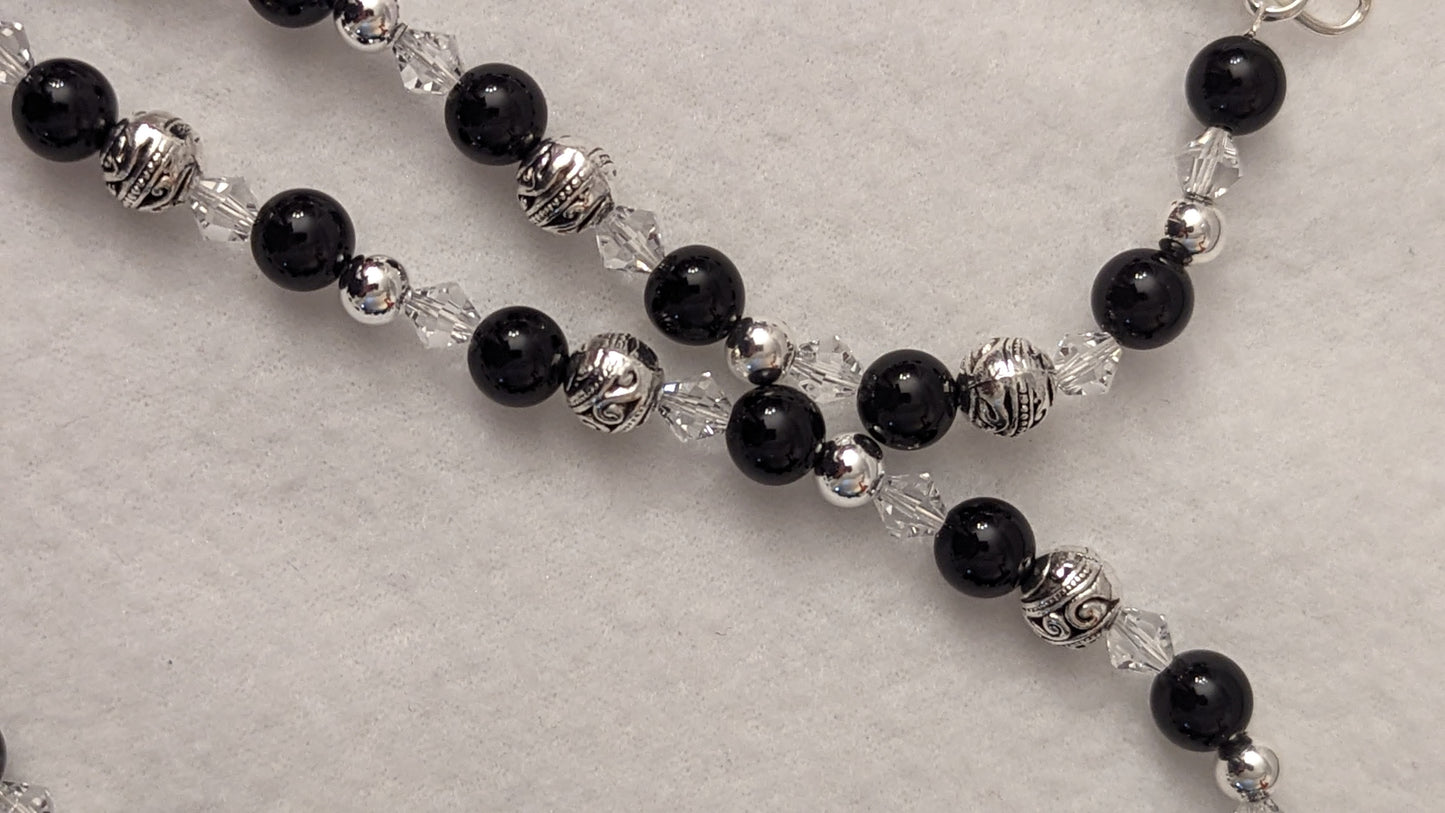 Black Agate and Sterling Silver Necklace