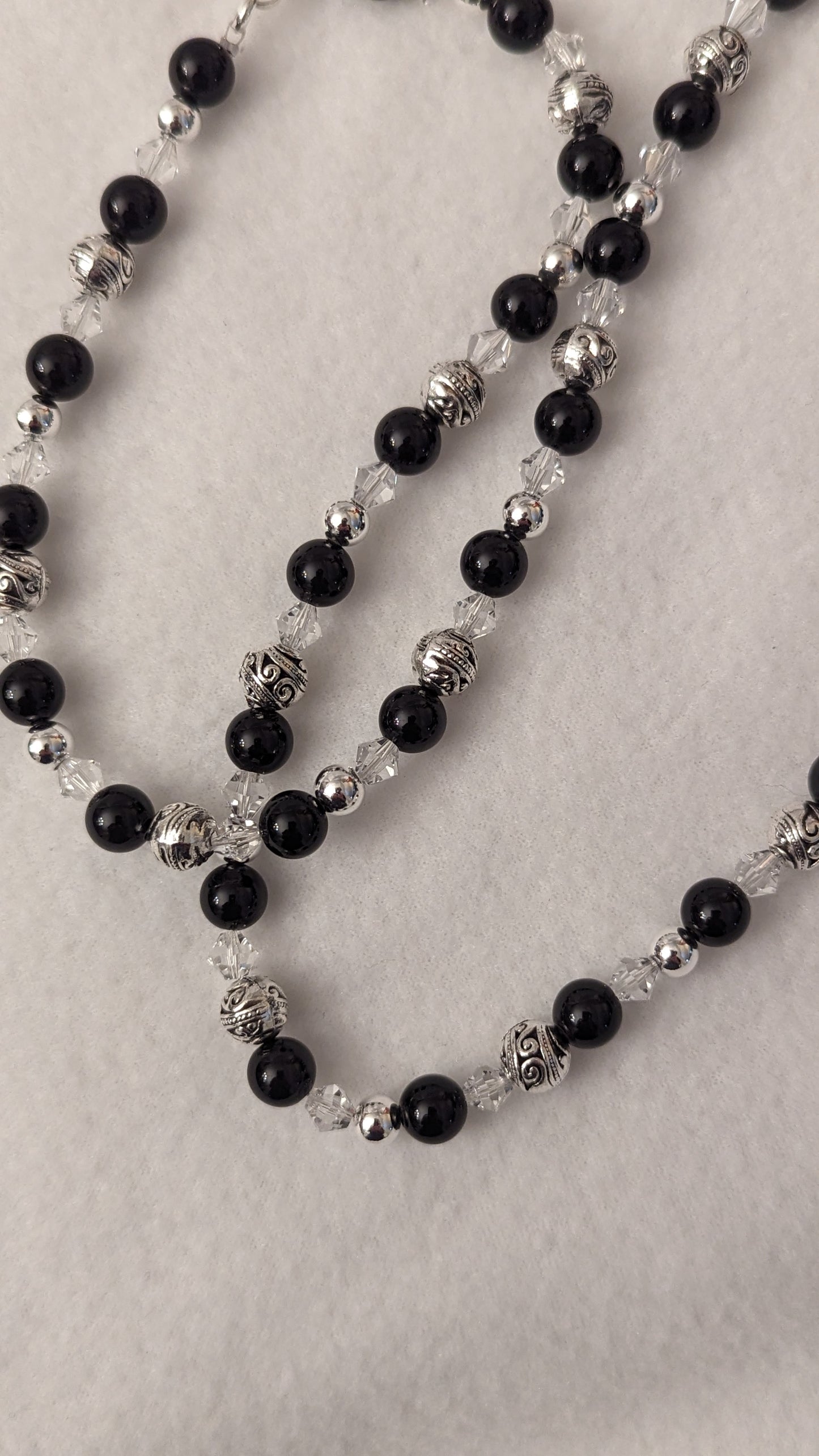 Black Agate and Sterling Silver Necklace