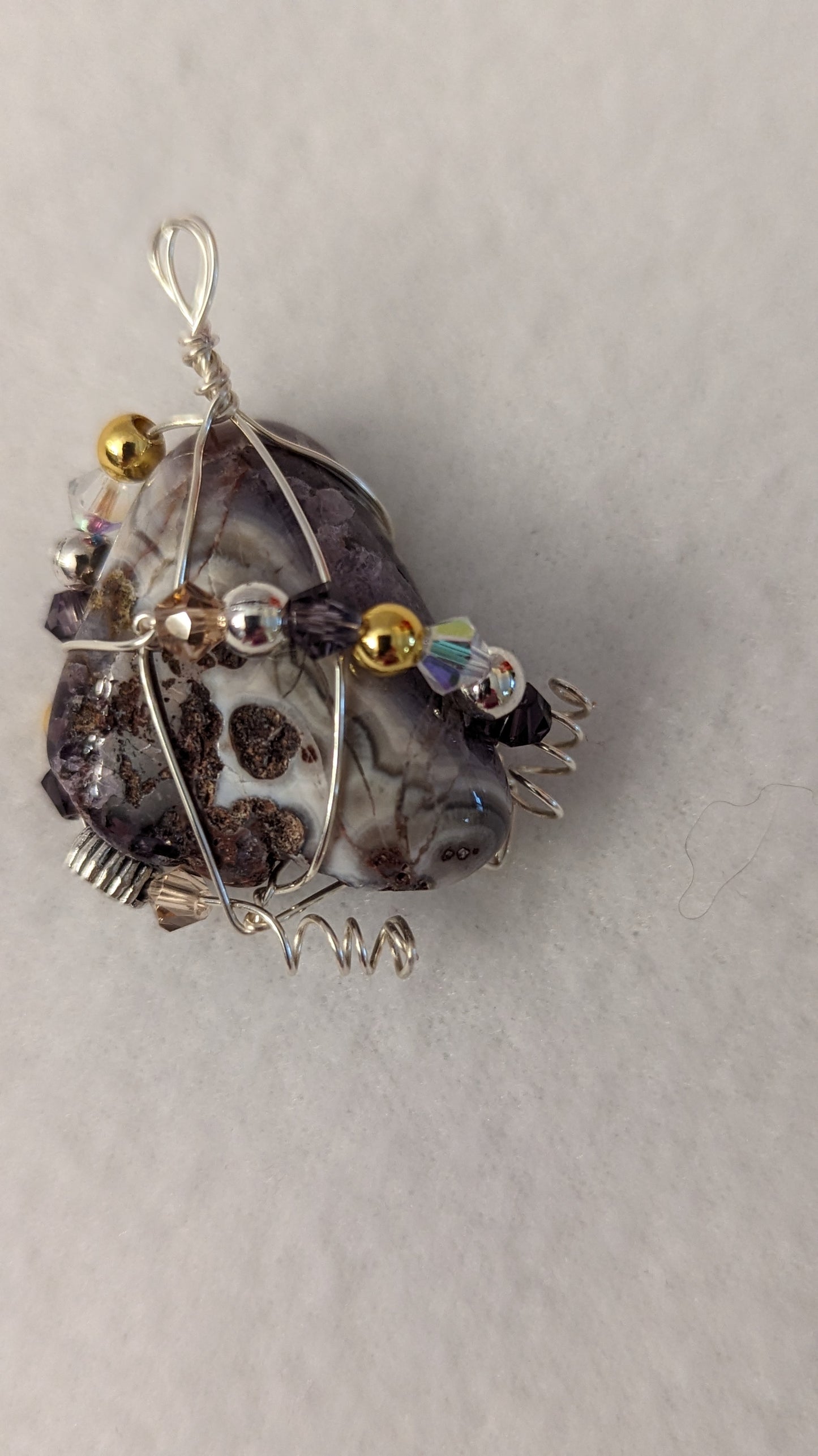 Purple Crazy Lace Agate Cabochon Pendant