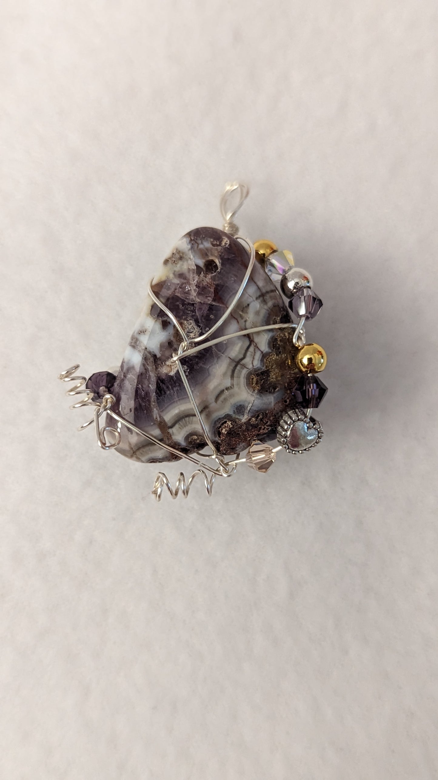 Purple Crazy Lace Agate Cabochon Pendant